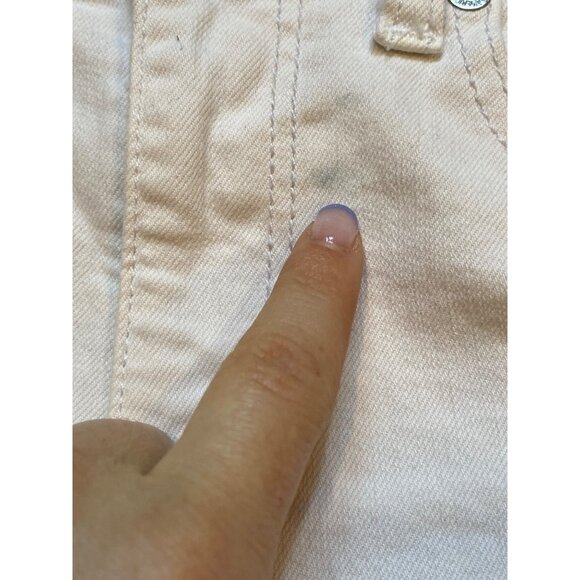 Y2K American Eagle Outfitters Super Super Stretch White Distressed Denim Shortie - Picture 8 of 8